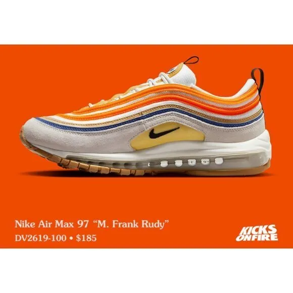 Nike Air Max‎ 97 &quot; SE &quot;M. Frank Rudy&quot; Summit White DV2619-100 Men's Size 9 NWOT