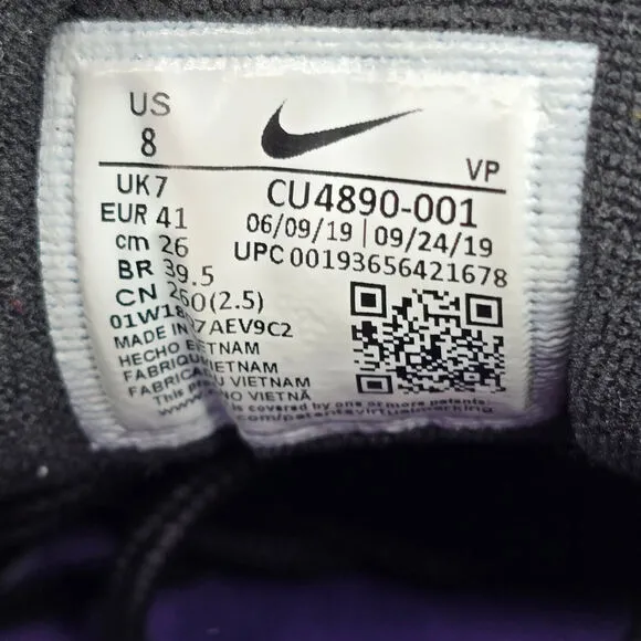 Nike Air Max 97 Joker Shoes Men's 8 Purple Black Low Top Athletic Sneakers