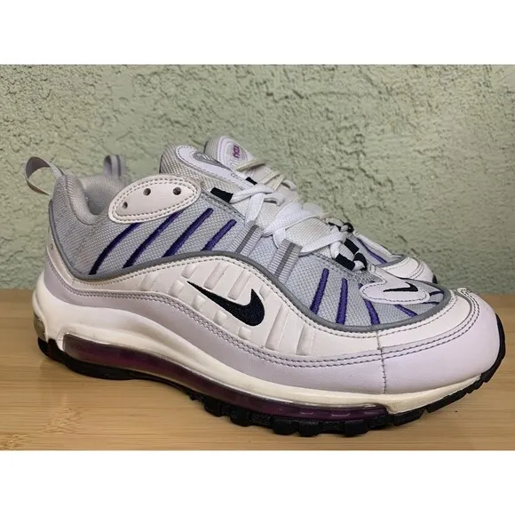 Nike Air Max 98 Training Shoes Womens 8 Mens 6.5 Grey Purple AH6799-023