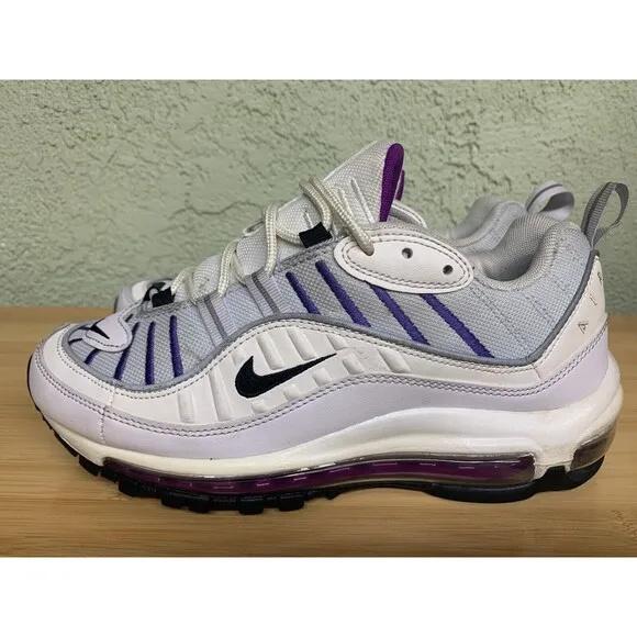 Nike Air Max 98 Training Shoes Womens 8 Mens 6.5 Grey Purple AH6799-023