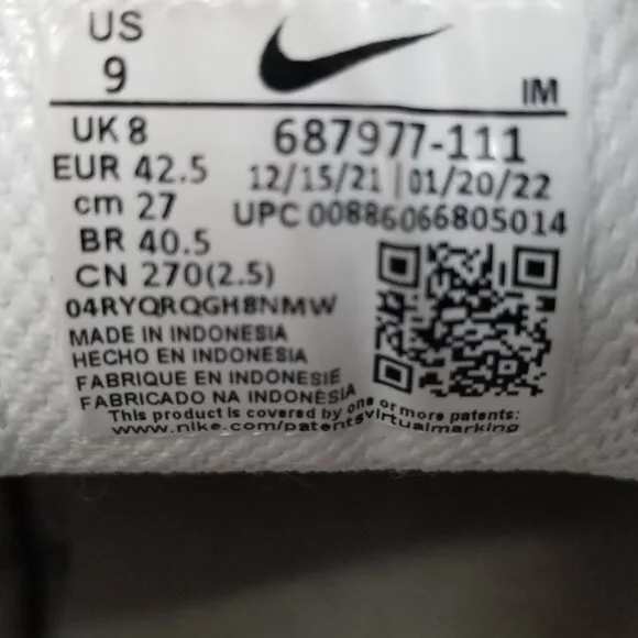 Nike Air Max LTD 3 Men Size 9 687977-111 Triple White Training Athletic Shoes
