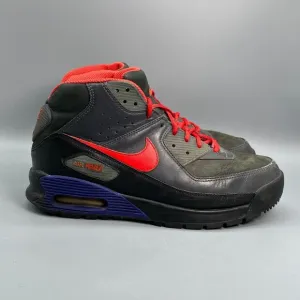Nike Air Max Mens 9 Vintage Black Red Athletic Running Sneakers Lace-Up High Top