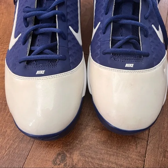 Nike air max Mens baseball cleats blue white Sz 16 shoes athletic