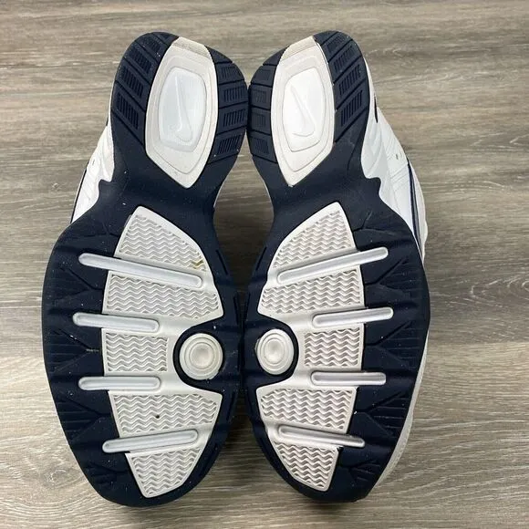 Nike Air Monarch IV 416355-102 White Silver Navy Men Size 10 D