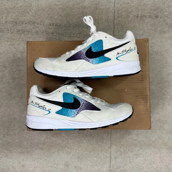 Nike Air Skylon 2 Clear Emerald Low Top Shoes Cream White Purple Blue Mens 10.5