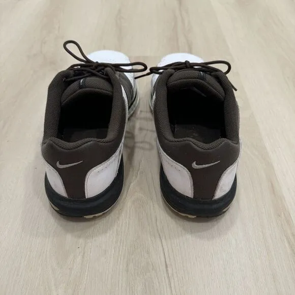 Nike Air Tour Saddle Golf Shoes Power Channel Rubber Cleats Brown‎ White Men 9.5