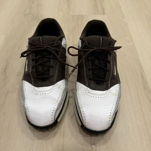 Nike Air Tour Saddle Golf Shoes Power Channel Rubber Cleats Brown‎ White Men 9.5