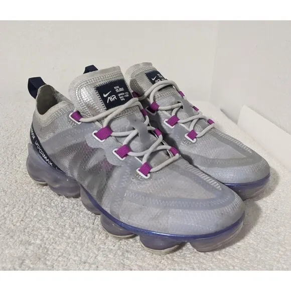 Nike Air Vapormax 2019 Women’s Football Grey Purple Sz 7 AR6632-023