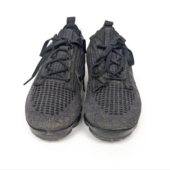 Nike Air VaporMax 2021 Flyknit Triple Black Tennis Shoes Size 8.5