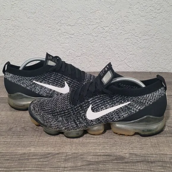 Nike‎ Air Vapormax Flyknit 3 Men's Size 11.5 Running Shoes Black White Oreo