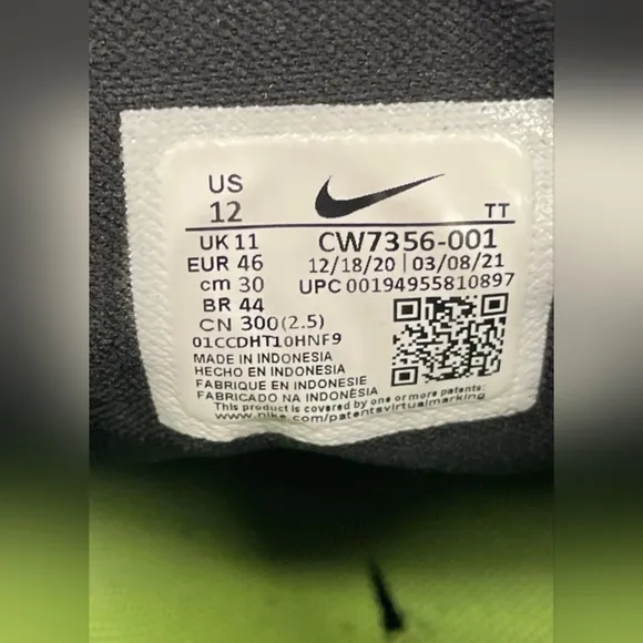 Nike Air Zoom Pegasus  Black Anthracite Volt Running Sneakers Tennis Shoe Men 12