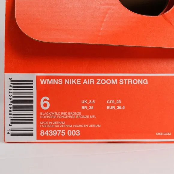 Nike Air Zoom Strong Training Shoes Black Red Bronze 843975-003 Womens Size 6