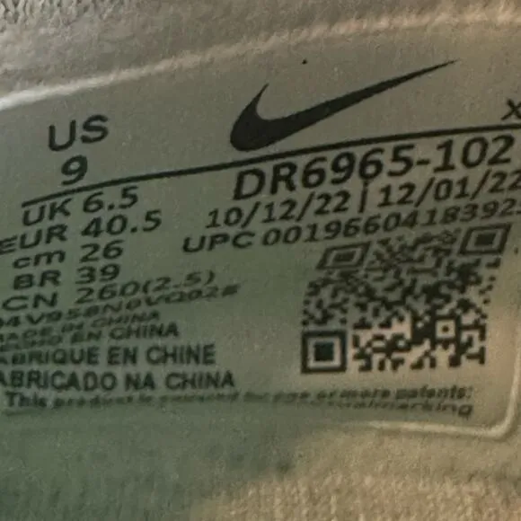 Nike Air Zoom Vapor 11 HC White Tennis PickleBall Shoes Women's 9 DR6965-102