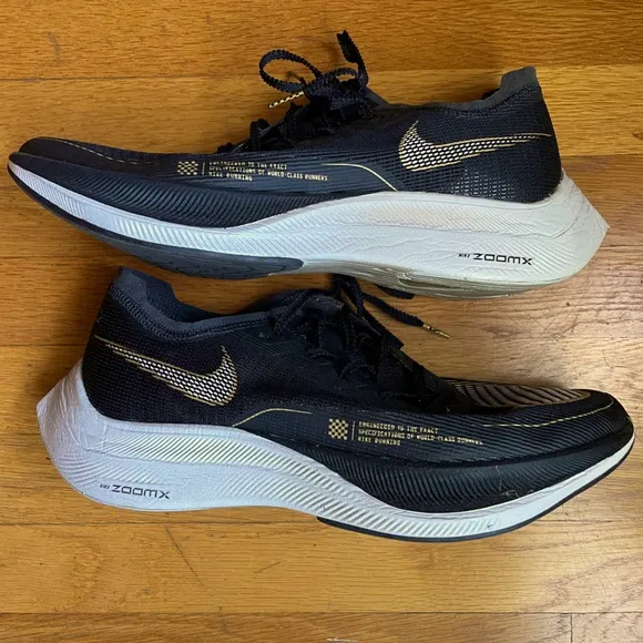 Nike Air Zoom X Men’s Running Shoes, Black &amp; Gold Accents, 13