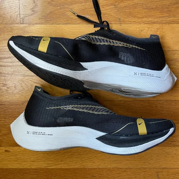 Nike Air Zoom X Men’s Running Shoes, Black &amp; Gold Accents, 13