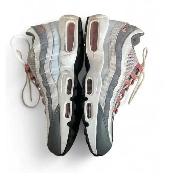 Nike AirMax 95 Vast Grey Red Stardust Lace Up Sneakers Tennis Shoes Mens 8.5