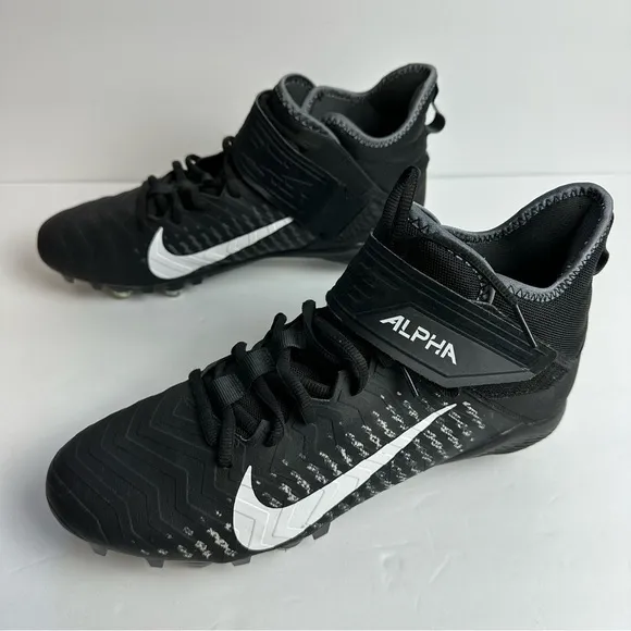 Nike Alpha Football Cleats Men’s Size 10 Shoes or EU 44 Black White