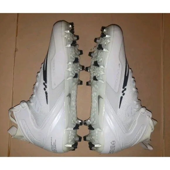NIKE ALPHA HUARACHE 8 ELITE LACROSSE FOOTBALL WHITE/BLUE MEN'S Sizes NEW