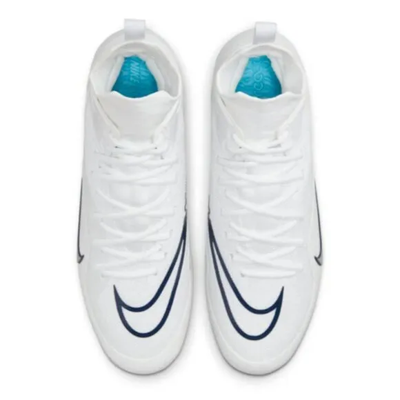 NIKE ALPHA HUARACHE 8 ELITE LACROSSE FOOTBALL WHITE/BLUE MEN'S Sizes NEW