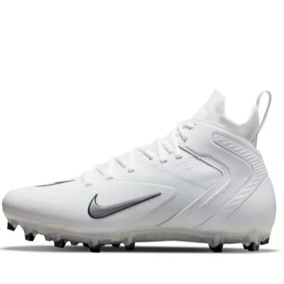 NIKE ALPHA HUARACHE 8 ELITE LACROSSE FOOTBALL WHITE/BLUE MEN'S Sizes NEW