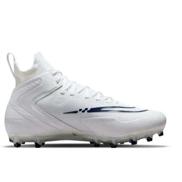 NIKE ALPHA HUARACHE 8 ELITE LACROSSE FOOTBALL WHITE/BLUE MEN'S Sizes NEW