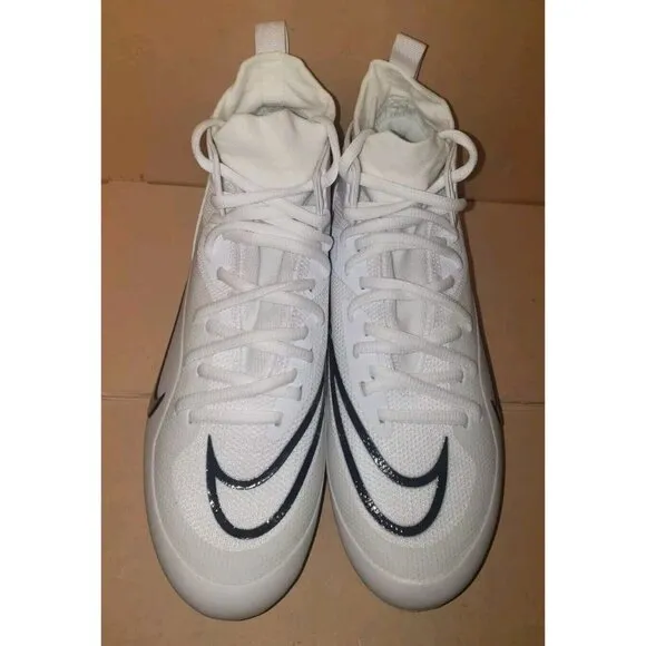 NIKE ALPHA HUARACHE 8 ELITE LACROSSE FOOTBALL WHITE/BLUE MEN'S Sizes NEW