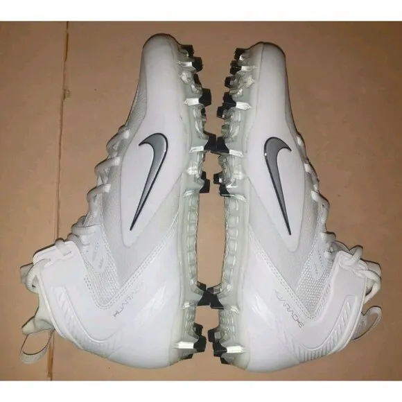 NIKE ALPHA HUARACHE 8 ELITE LACROSSE FOOTBALL WHITE/BLUE MEN'S Sizes NEW