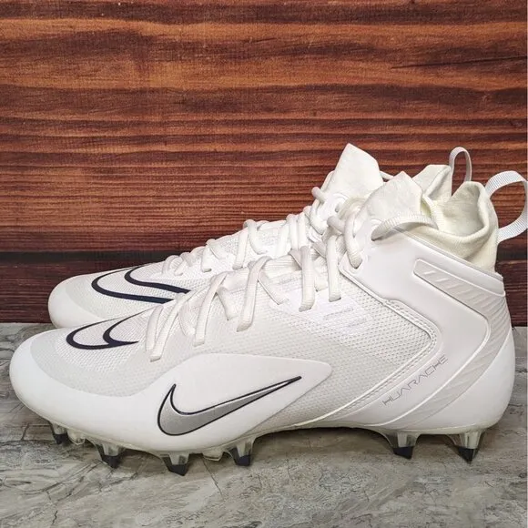 Nike Alpha Huarache 8 Elite Lax Men's 11.5 White Navy Lacrosse shoes CW4447-101