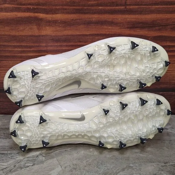 Nike Alpha Huarache 8 Elite Lax Men's 11.5 White Navy Lacrosse shoes CW4447-101