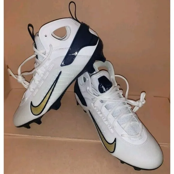NIKE ALPHA HUARACHE 9 ELITE LACROSSE FOOTBALL WHITE/BLUE MEN'S Size 7.5 NEW