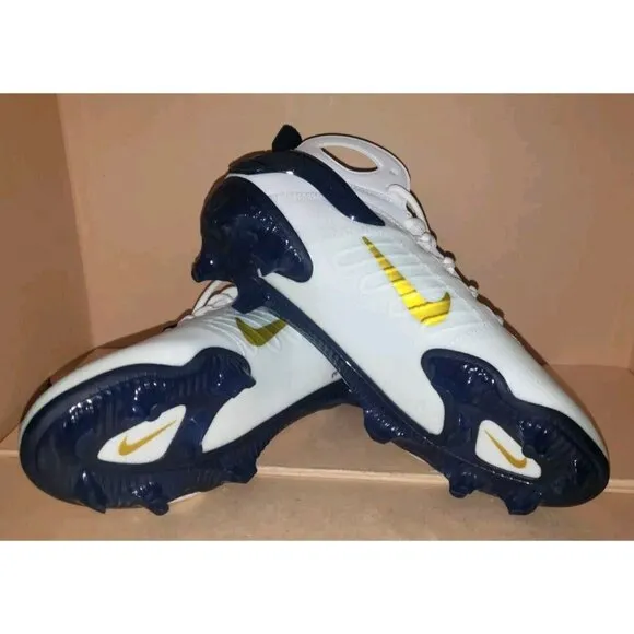 NIKE ALPHA HUARACHE 9 ELITE LACROSSE FOOTBALL WHITE/BLUE MEN'S Size 7.5 NEW