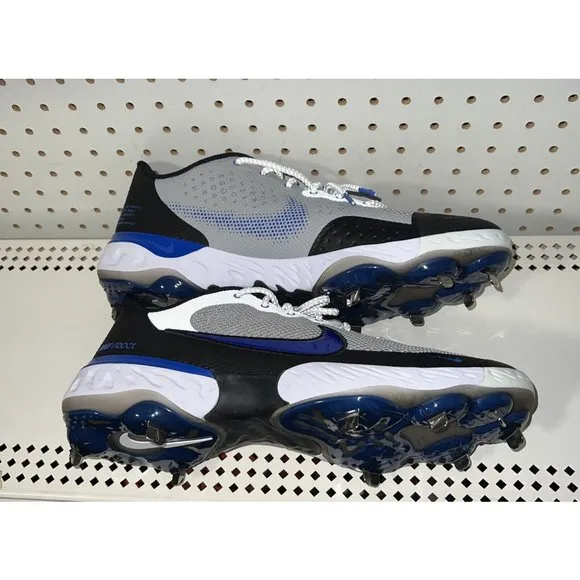 Nike Alpha Huarache Elite 3 Low Mens Metal Baseball Cleats Size 15 Gray Blue