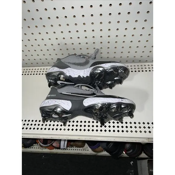 Nike Alpha Huarache Elite 3 Low Mens Metal Baseball Cleats Size 7.5 Gray White
