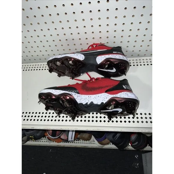 Nike Alpha Huarache Elite 3 Low Mens Metal Baseball Cleats Size 7.5 Red Black