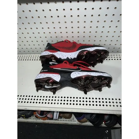 Nike Alpha Huarache Elite 3 Low Mens Metal Baseball Cleats Size 7.5 Red Black