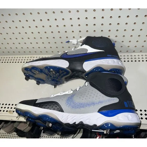 Nike Alpha Huarache Elite 3 Mid Mens Metal Baseball Cleats Size 15 Gray Blue
