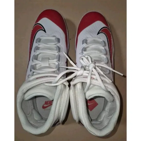Nike Alpha Huarache Elite 4 Baseball Cleats White/Red Men's Size 9 NEW