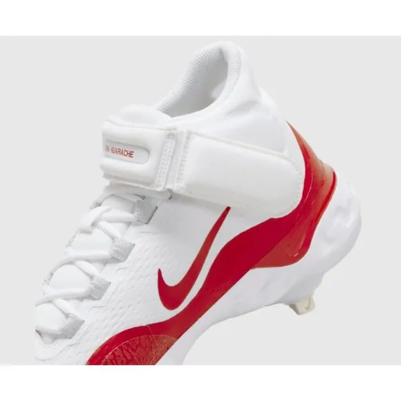 Nike Alpha Huarache Elite 4 Baseball Cleats White/Red Men's Size 9 NEW