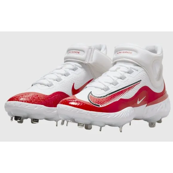 Nike Alpha Huarache Elite 4 Baseball Cleats White/Red Men's Size 9 NEW