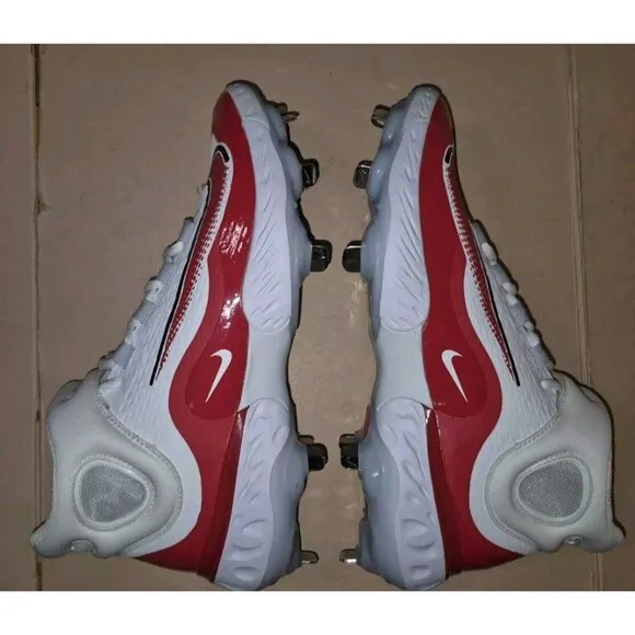 Nike Alpha Huarache Elite 4 Baseball Cleats White/Red Men's Size 9 NEW