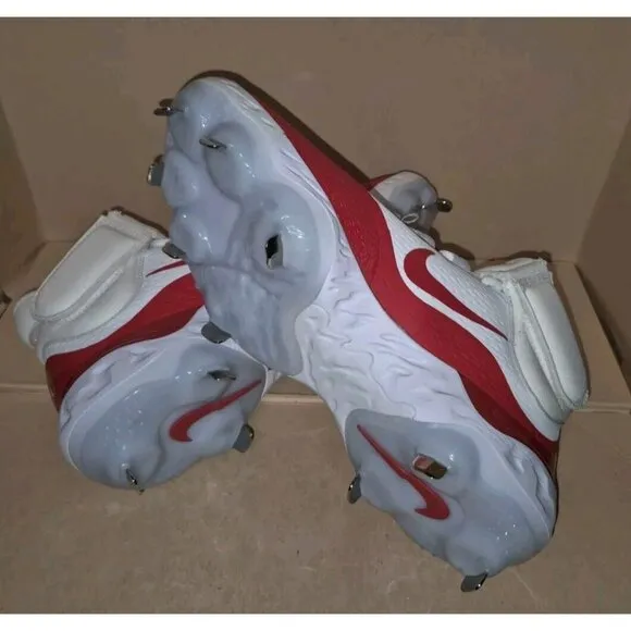 Nike Alpha Huarache Elite 4 Baseball Cleats White/Red Men's Size 9 NEW