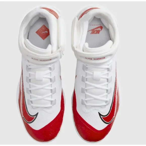 Nike Alpha Huarache Elite 4 Baseball Cleats White/Red Men's Size 9 NEW