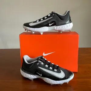 Nike Alpha Huarache Elite 4 Low Black Metal Baseball Cleats DJ6521-011 New