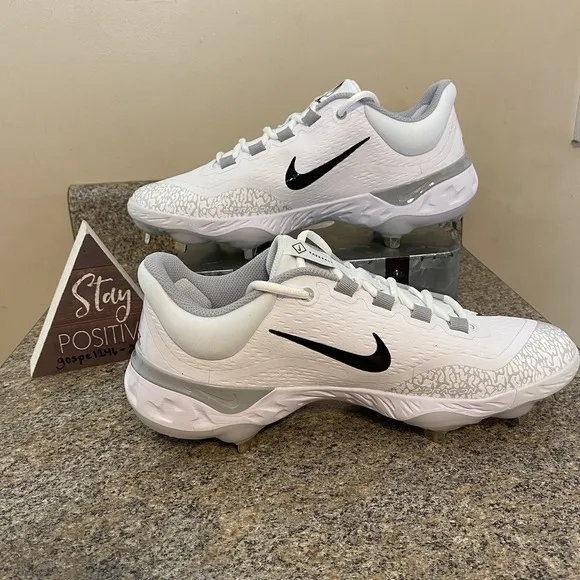 Nike Alpha Huarache Elite 4 Low FD2745-100 White Baseball Cleats Men's size 9.5