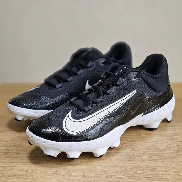 Nike Alpha Huarache Elite 4 Low MCS Baseball Cleats Shoes Black White Size 12