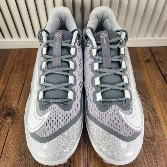 Nike Alpha Huarache Elite 4 Low MCS Mens Sz 11.5 Grey Baseball Cleats FD6221-012