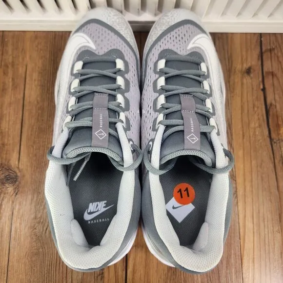Nike Alpha Huarache Elite 4 Low MCS Mens Sz 11.5 Grey Baseball Cleats FD6221-012