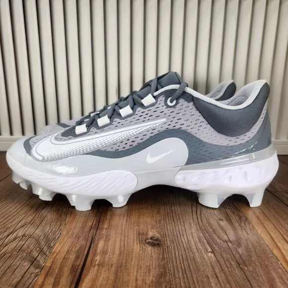 Nike Alpha Huarache Elite 4 Low MCS Mens Sz 11.5 Grey Baseball Cleats FD6221-012