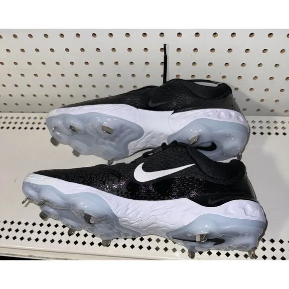 Nike Alpha Huarache Elite 4 Low Mens Metal Baseball Cleats Size 8 Black White