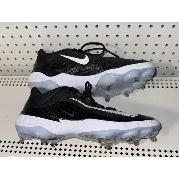 Nike Alpha Huarache Elite 4 Low Mens Metal Baseball Cleats Size 8 Black White